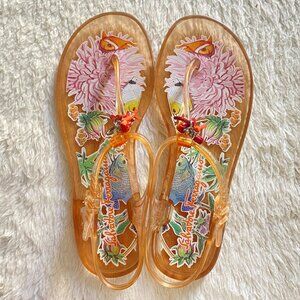 Salvatore Ferragamo Jelly Thong Sandals | Ankle Strap Luxury Summer Size 7